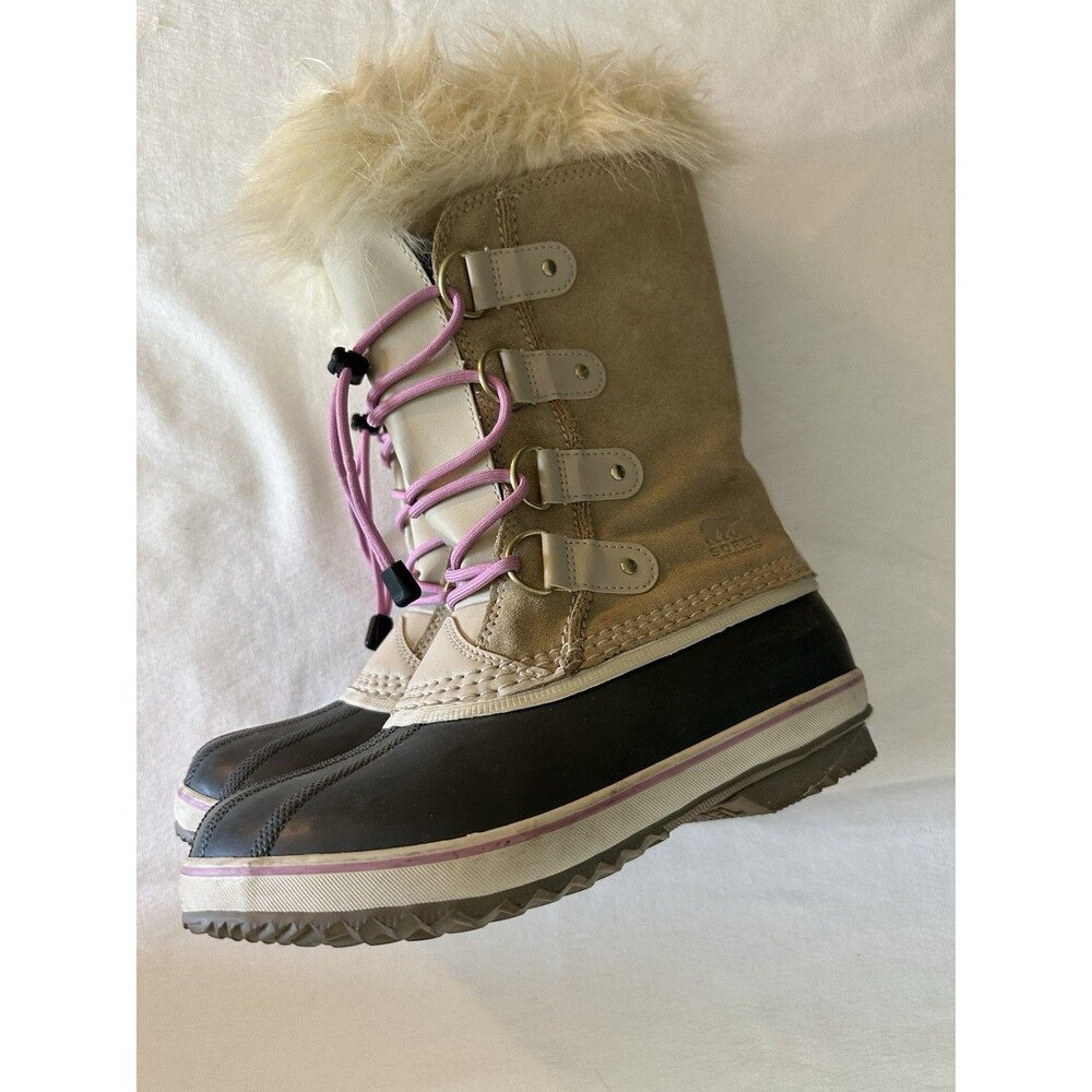 Sorel Winter Boots Joan of Arctic Excellent Size 5 women's snow tan pink